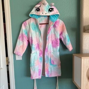 Unicorn Hooded Tie-Dye Robe